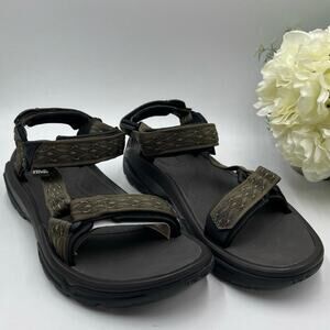 Teva Men's Terra Fl 4‎ Brown Madang/Olivel Webbing Water Sports Sandals Sz 13